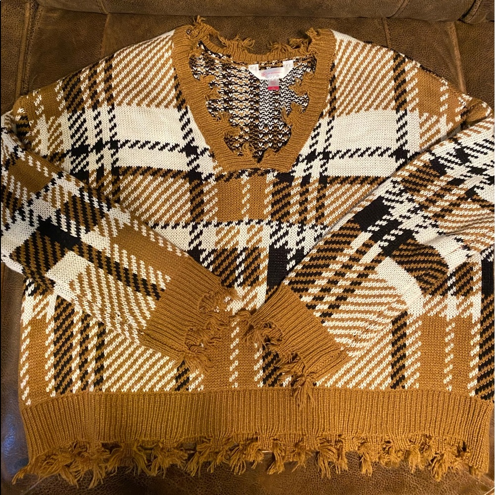 Unique Plaid Sweater